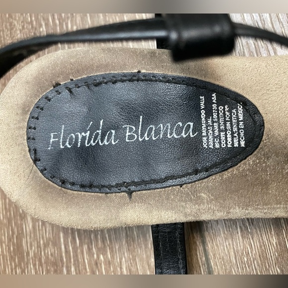 Women’s black and tan floral sandals Florida Blanca size 9. - Picture 5 of 6